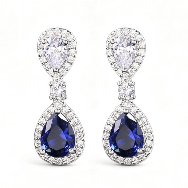 Elegant sapphire drop earrings for women