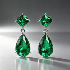 Simple classic emerald drop earrings