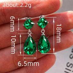 Simple classic emerald drop earrings