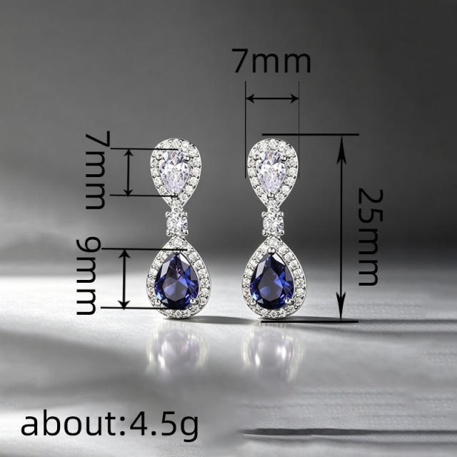 Elegant sapphire drop earrings for women