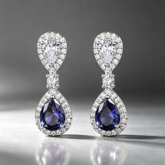 Elegant sapphire drop earrings for women