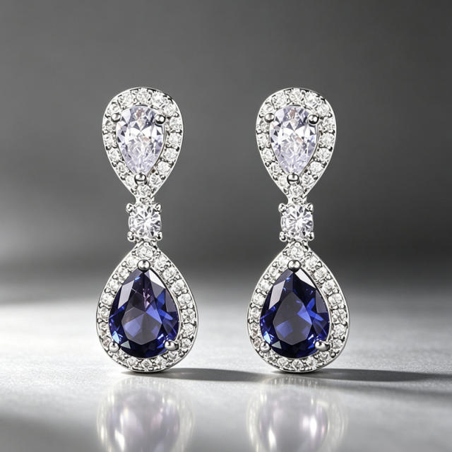 Elegant sapphire drop earrings for women