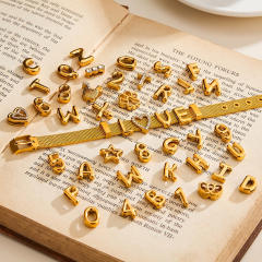 Hot sale initial letter DIY stainless steel bracelet