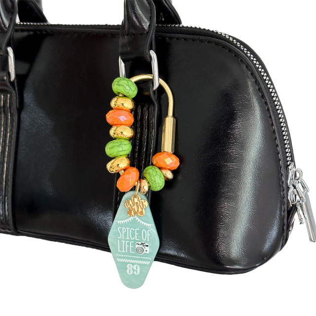 Y2K colorful bead outdoor U shape keychain bag charms