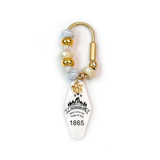 Y2K colorful bead outdoor U shape keychain bag charms