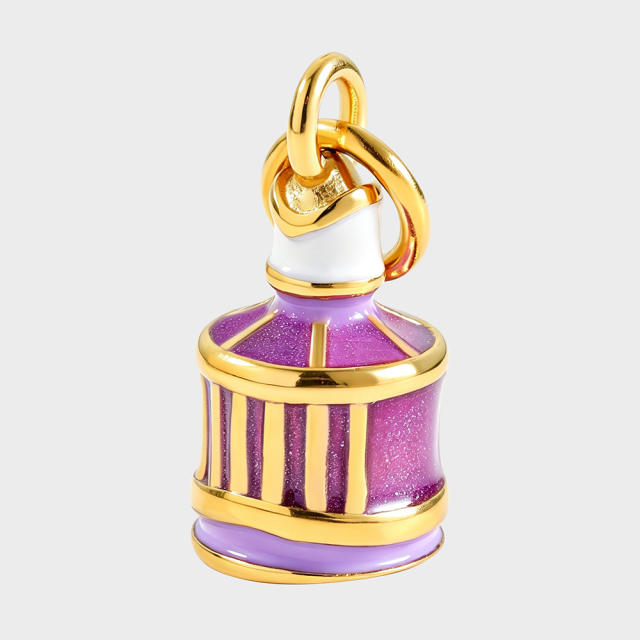 Sweet color enamel cake heart stereo stainless steel charms diy jewelry accessory