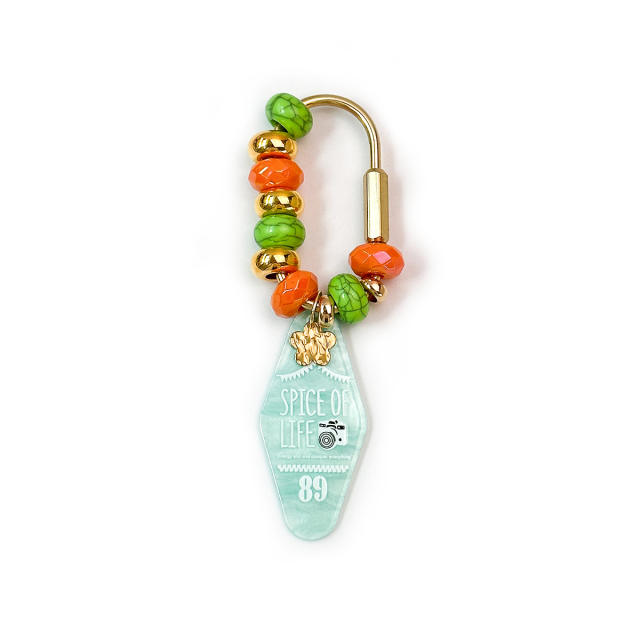 Y2K colorful bead outdoor U shape keychain bag charms