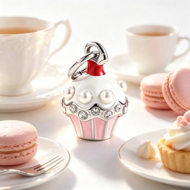 Sweet color enamel cake heart stereo stainless steel charms diy jewelry accessory