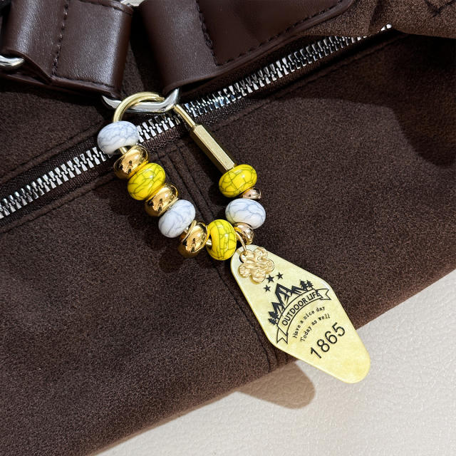 Y2K colorful bead outdoor U shape keychain bag charms