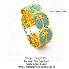 Holiday design color enamel coconut tree stainless steel bangle bracelet