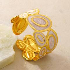 Cheap price color enamel geometric shape stainless steel bangle wide bangle