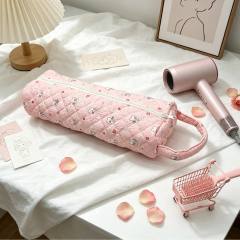 Hair dryer bag with floral patterns large capacity travel storage bag