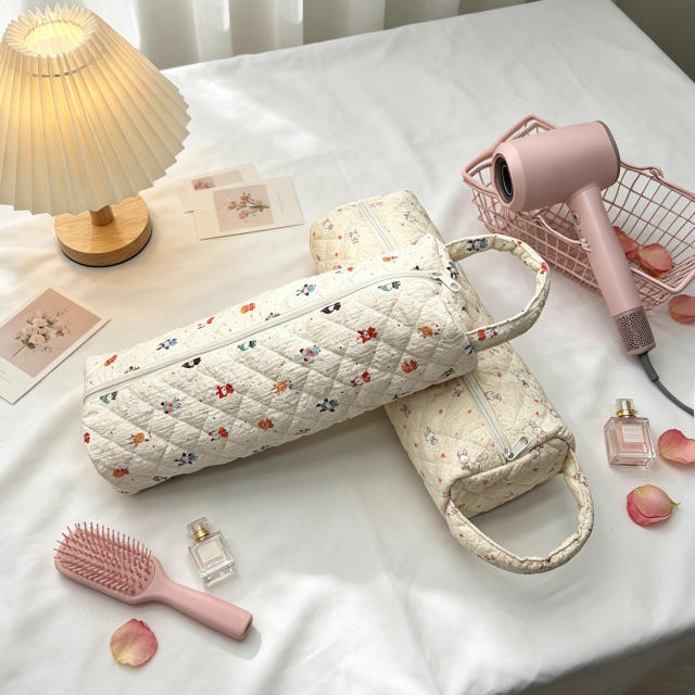 Hair dryer bag with floral patterns large capacity travel storage bag