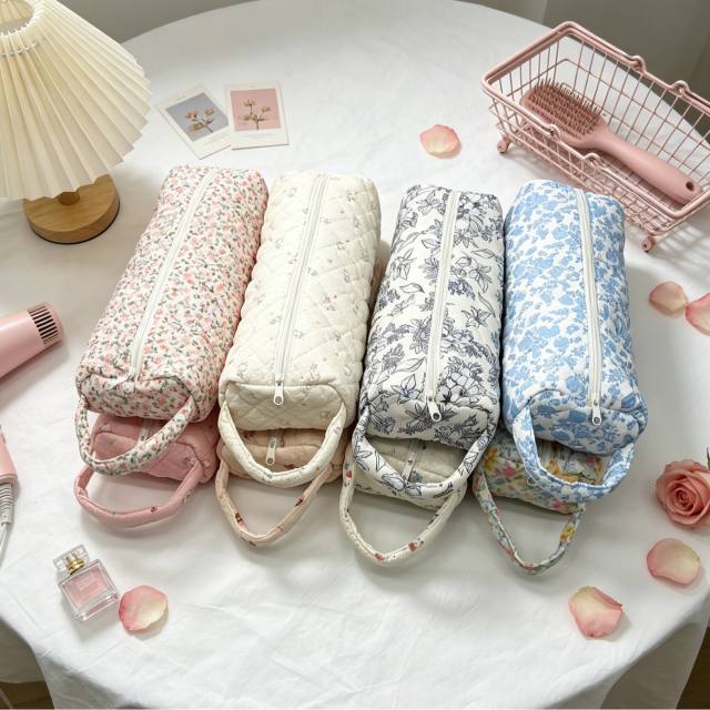 Hair dryer bag with floral patterns large capacity travel storage bag