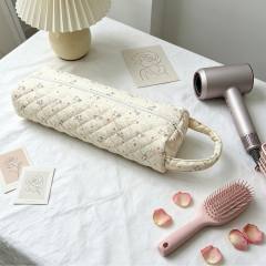 Hair dryer bag with floral patterns large capacity travel storage bag