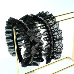 Korean-style Gippple Pleated Rhinestone Hair Hoop headband