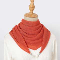 Autumn New Solid Color Crumpled Magnetic Buckle Scarf