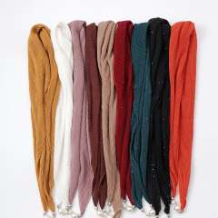 Autumn New Solid Color Crumpled Magnetic Buckle Scarf
