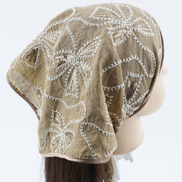 Autumn and Winter Handmade Embroidered Sequin Headscarf