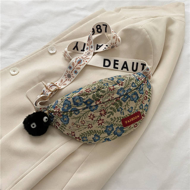 Small Women's Bag Fashion Autumn Retro Wide Strap Crossbody Bag Chest Bag Waist Bag