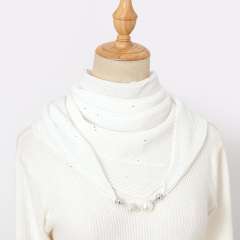 Autumn New Solid Color Crumpled Magnetic Buckle Scarf