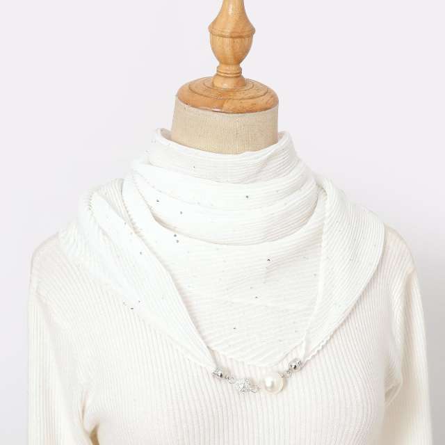 Autumn New Solid Color Crumpled Magnetic Buckle Scarf