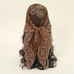 Hot popular embroidered 80cm square scarf headscarf decorative scarves