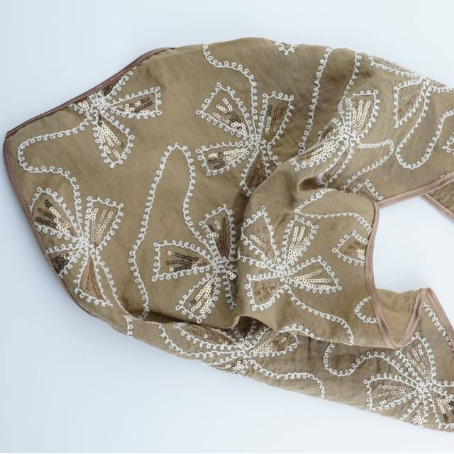 Autumn and Winter Handmade Embroidered Sequin Headscarf