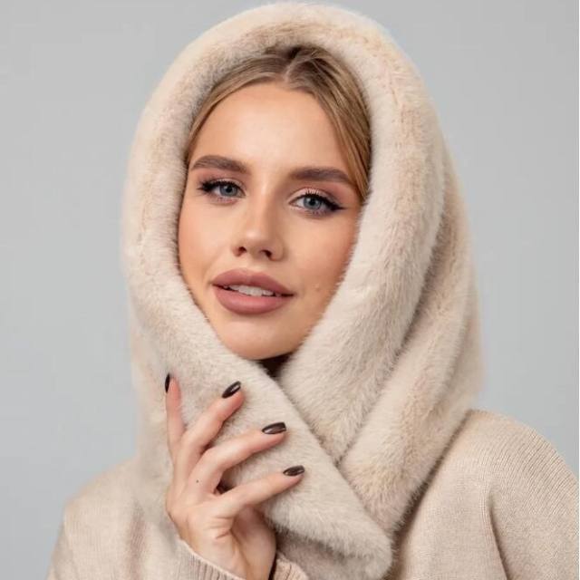 Plush Hat for Women Thickeneded Winter Anti-Freeze Ear Muffs Neck Protectors hat