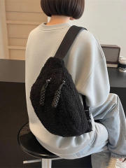Autumn Winter Large Capacity plush bag Korean Crossbody Bag Casual Waist Bag Chest Bag