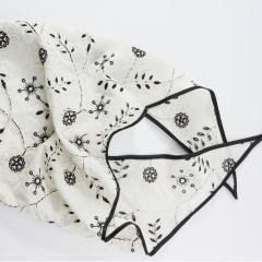 Embroidered Floral Headscarf Triangular Scarf