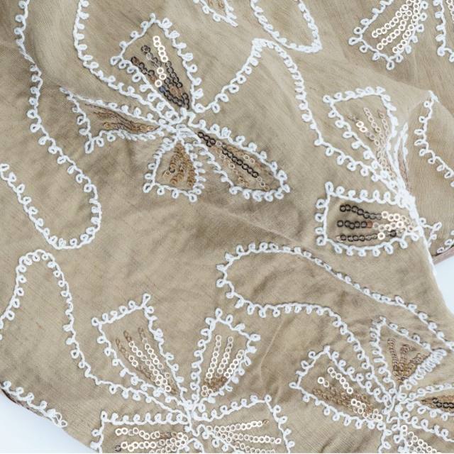Autumn and Winter Handmade Embroidered Sequin Headscarf