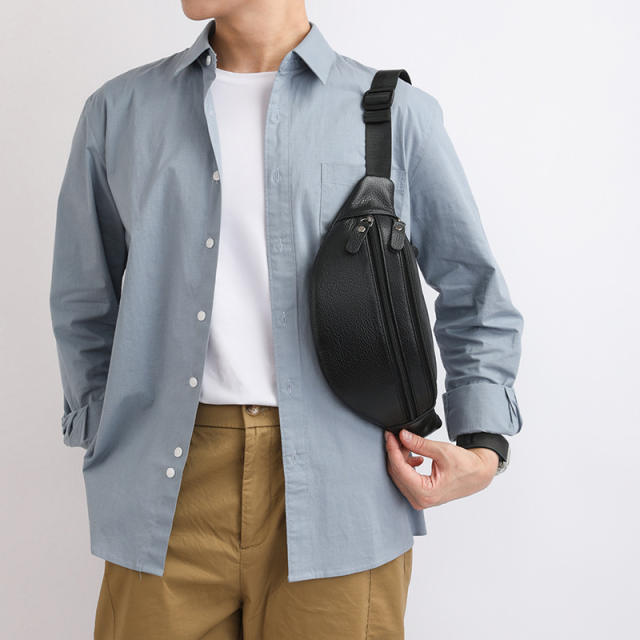 Men's Bags Chest Bags Genuine Leather Men's Waist Bags