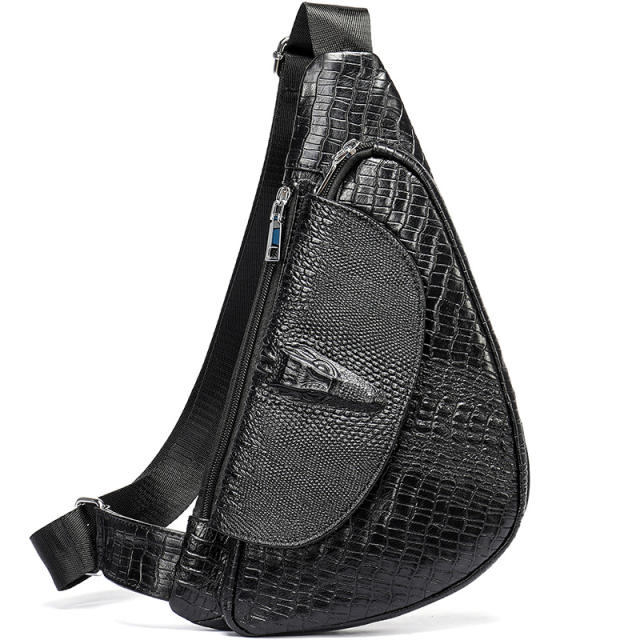 Retro Multifunctional Chest Bag First-Layer Cowhide Shoulder Bag