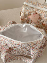 Floral Cylindrical Handbag Mommy Bag New Large-Capacity Travel Portable Floral Handbag