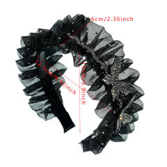 Korean-style Gippple Pleated Rhinestone Hair Hoop headband
