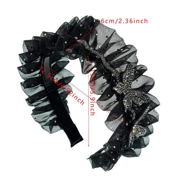 Korean-style Gippple Pleated Rhinestone Hair Hoop headband