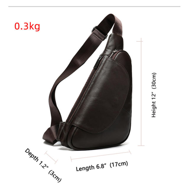 Retro Multifunctional Chest Bag First-Layer Cowhide Shoulder Bag