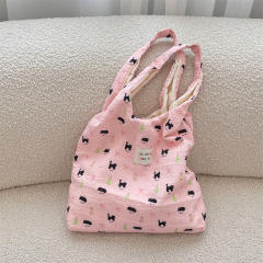 Autumn and Winter Korean Style Sweet Cartoon Bear Embossed Shoulder Bag Daily All-match Student Underarm Vest Bag for Women