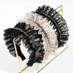 Korean-style Gippple Pleated Rhinestone Hair Hoop headband