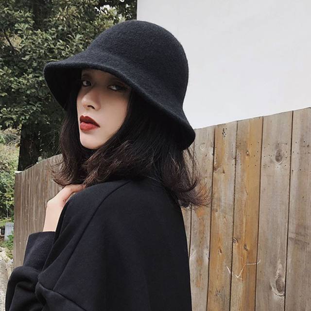 Women's Autumn Winter Fisherman Hat British Retro Style Furry Thickened Basin Hat
