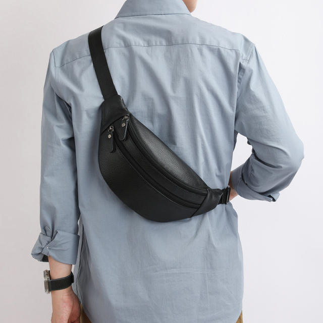 Men's Bags Chest Bags Genuine Leather Men's Waist Bags