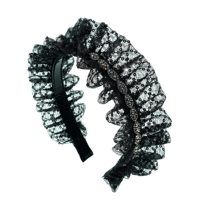 Korean-style Gippple Pleated Rhinestone Hair Hoop headband