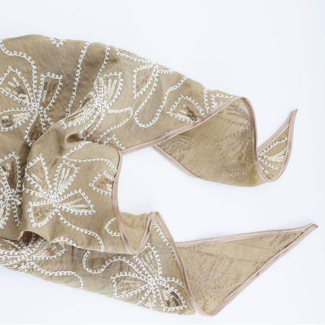 Autumn and Winter Handmade Embroidered Sequin Headscarf