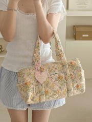 Floral Cylindrical Handbag Mommy Bag New Large-Capacity Travel Portable Floral Handbag