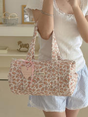 Floral Cylindrical Handbag Mommy Bag New Large-Capacity Travel Portable Floral Handbag