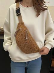 Autumn Winter Large Capacity plush bag Korean Crossbody Bag Casual Waist Bag Chest Bag