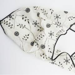 Embroidered Floral Headscarf Triangular Scarf