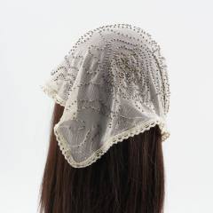 Retro Forest Style Lace Embroidered Triangle Scarf Headscarf for Women