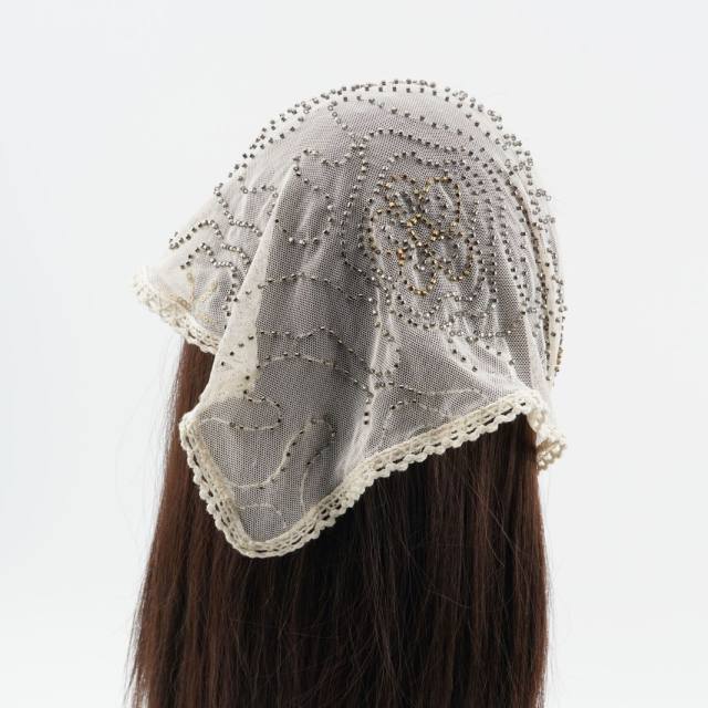 Retro Forest Style Lace Embroidered Triangle Scarf Headscarf for Women